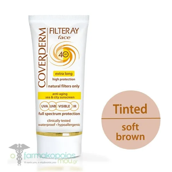 Coverderm Filteray Face Tinted Sunscreen Soft Brown SPF40, 50ml