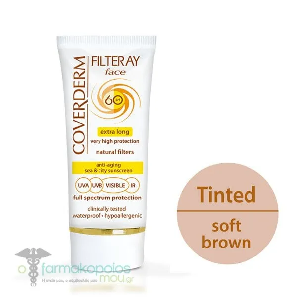Coverderm Filteray Face Tinted Sunscreen Soft Brown SPF60, 50ml