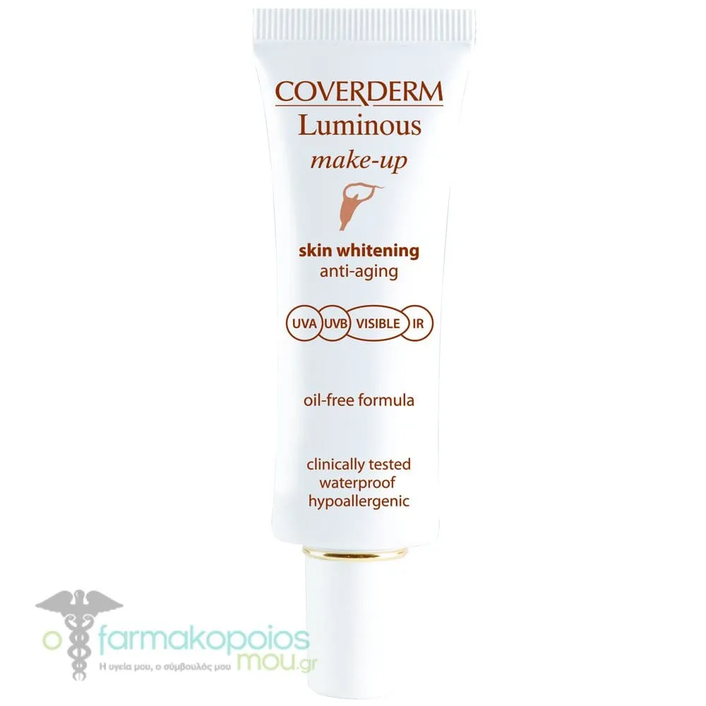 Coverderm Luminous Make Up Anti Aging SPF50+ Λευκαντικό Make Up Απόχρωση Νο.12, 30ml