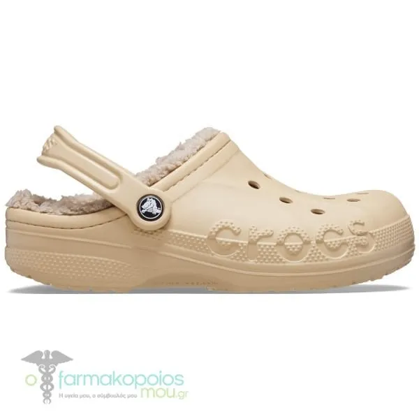 Crocs Baya Lined Clog Unisex Παντόφλες Chai / Multi, 1ζευγάρι - Βeige