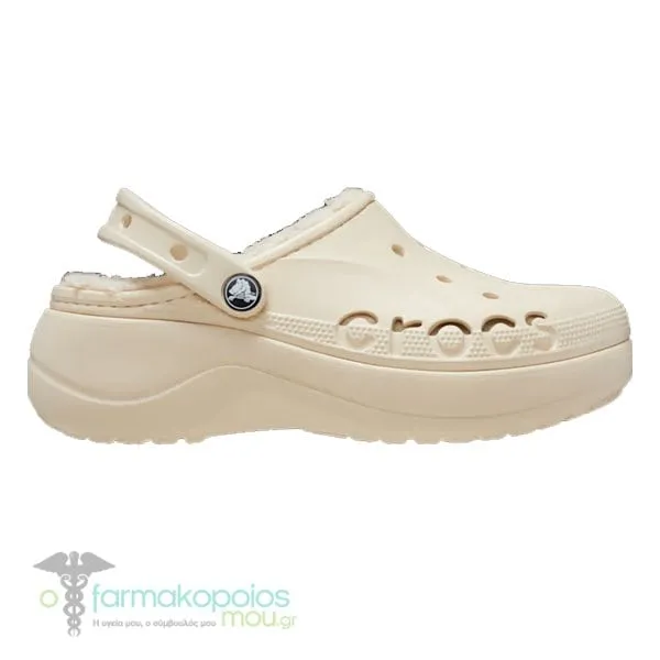 Crocs Baya Platform Lined Clog (E66065) for Women, 1pair - Winter White