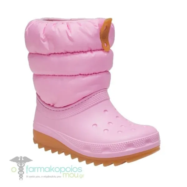 Crocs Classic Neo Puff Boot (E66043) Παιδικά Μποτάκια, 1 ζευγάρι - Pink Tweed
