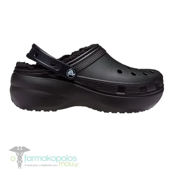 Crocs Classic Platform Lined Clog W (E66047) for Women, 1pair - BLACK