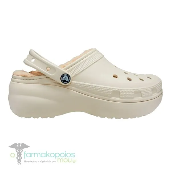 Crocs Classic Platform Lined Clog W (E66047) for Women, 1pair - Bone