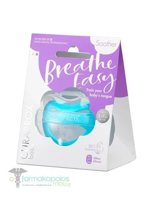 Curaprox Baby Breathe Easy Silicone Soother Blue 0-7m, 1pc