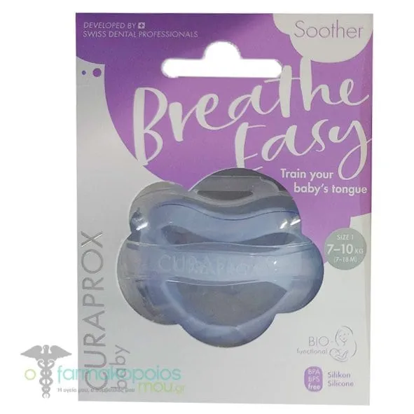 Curaprox Baby Breathe Easy Silicone Soother Blue 7-18m, 1pc - Γαλάζιο
