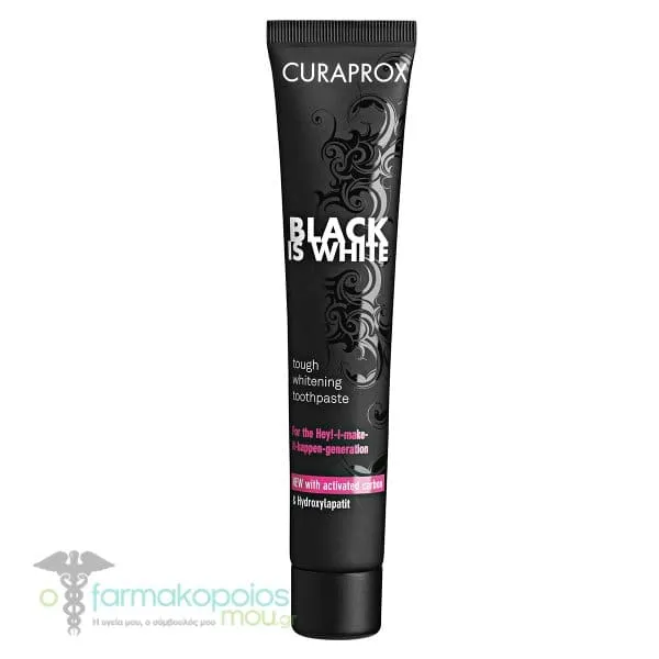 Curaprox Black is White Tough Whitening Toothpaste Lemon-Mint Flavor, 90ml