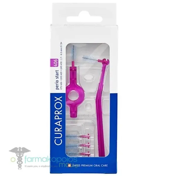 Curaprox CPS 406 Perio Start Μεσοδόντια Βουρτσάκια με 2 Λαβές Φούξια, 5τεμ