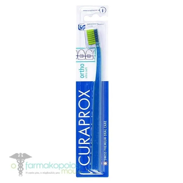 Curaprox CS 5460 Ortho Ultra Soft Toothbrush with Glitter, 1pc - Μπλε-Λαχανί
