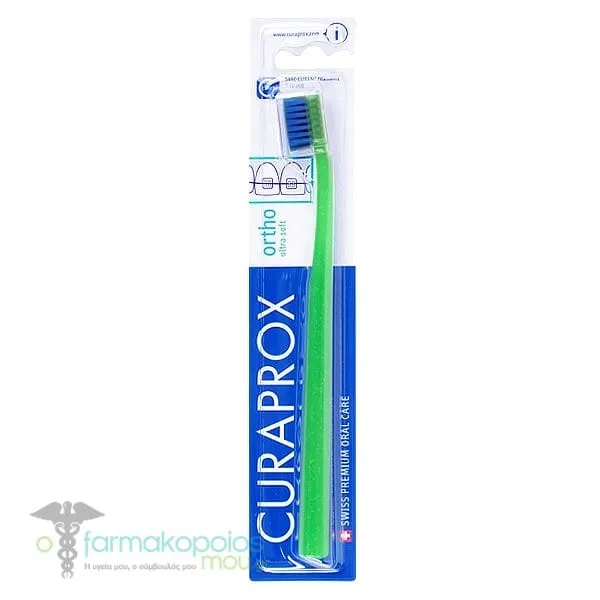 Curaprox CS 5460 Ortho Ultra Soft Toothbrush with Glitter, 1pc - Πράσινο-Μπλε