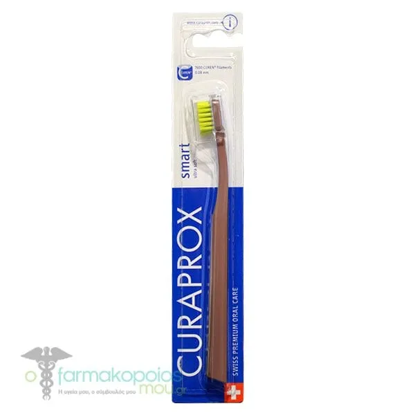 Curaprox CS 7600 Smart Ultra Soft Οδοντόβουρτσα Πολύ Μαλακή, 1τεμ. - Καφέ-Κίτρινο