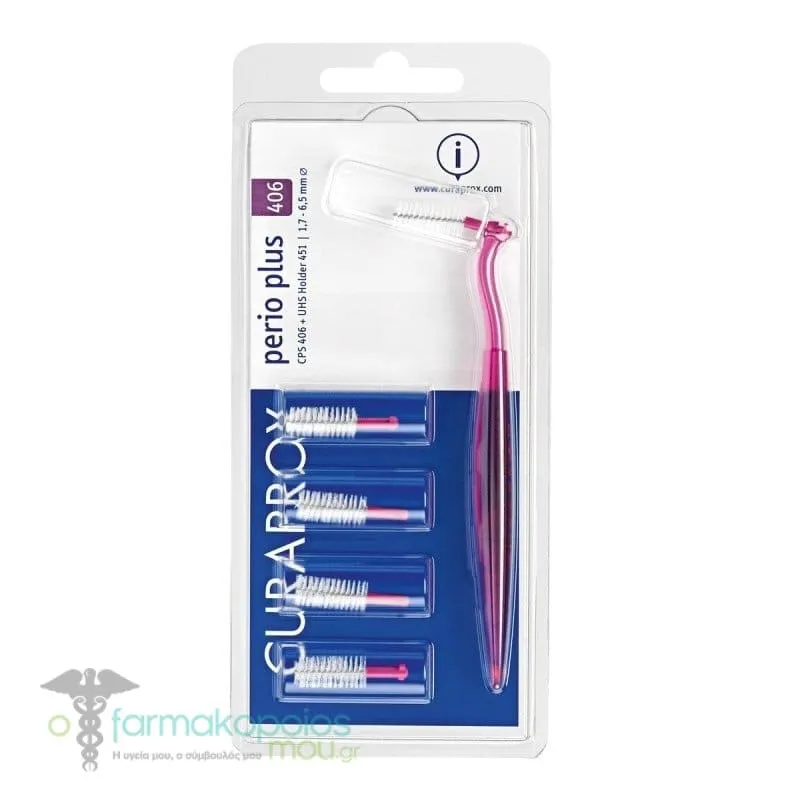 Curaprox Perio Plus 406 Interdental Brushes with Handle Fuchsia, 5pcs