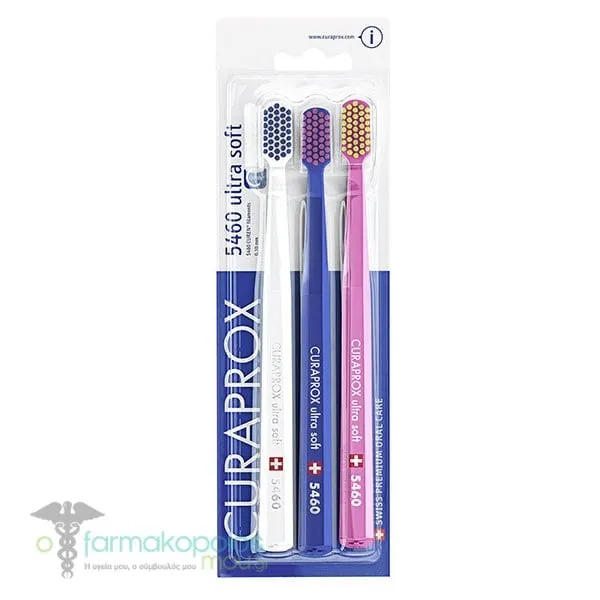 Curaprox Promo Pack CS 5460 Ultra Soft Toothbrush, 3pcs - Άσπρο-Μπλε-Ροζ