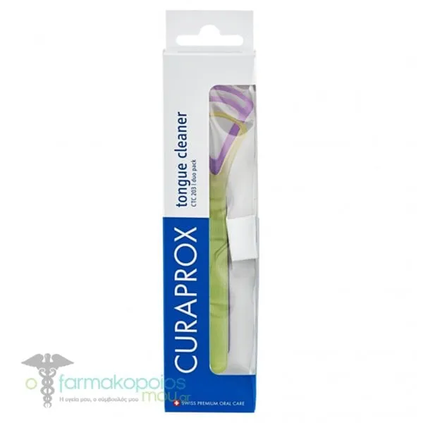 Curaprox Tongue Cleaner CTC 203 Duo Pack, 2pcs - Μωβ-Λαχανί