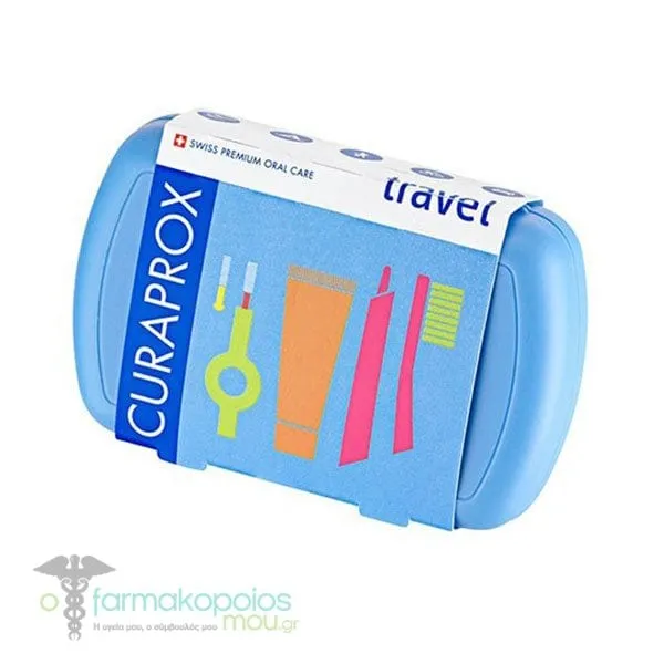 Curaprox Travel Set with Toothpaste, 10ml, Toothbrush, Interdental Brush & Box, 1set - Pure Happiness