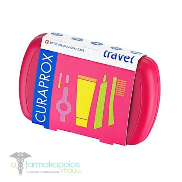 Curaprox Travel Set Πακέτο Στοματικής Υγιεινής Ταξιδίου με Οδοντόκρεμα 10ml, Οδοντόβουρτσα Πτυσσόμενη, Μεσοδόντιο Βουρτσάκι Καθαρισμού & Κουτί Μεταφοράς, 1τεμ. - Rising Star
