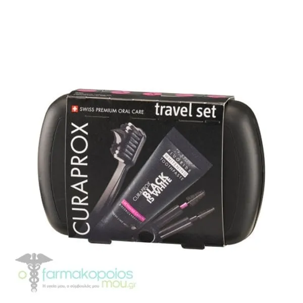 Curaprox Travel Set Black is White, 1set - Black-White