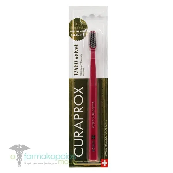 Curaprox Velvet 12460 Ultra Soft Toothbrush, 1pc - Φούξια-Γκρί