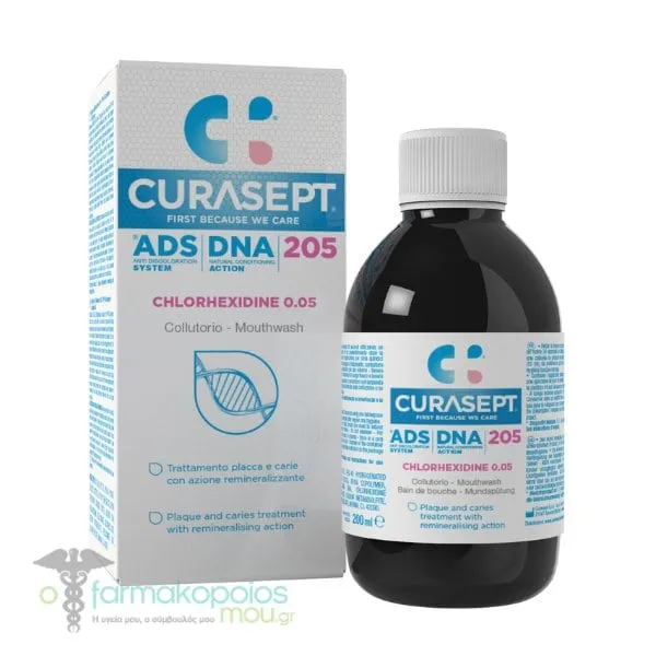 Curasept ADS DNA 205 Mouthwash Chlorhexidine 0.05%, 200ml