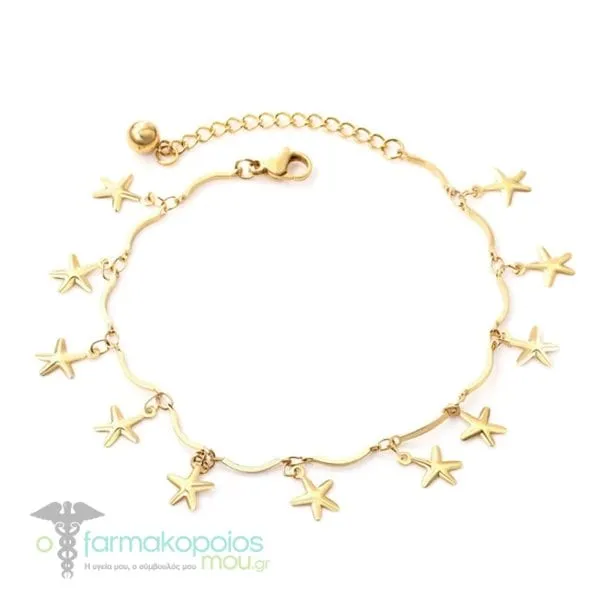 Dalee Starfish Toe Chain from Gold Plated Steel, 1pc