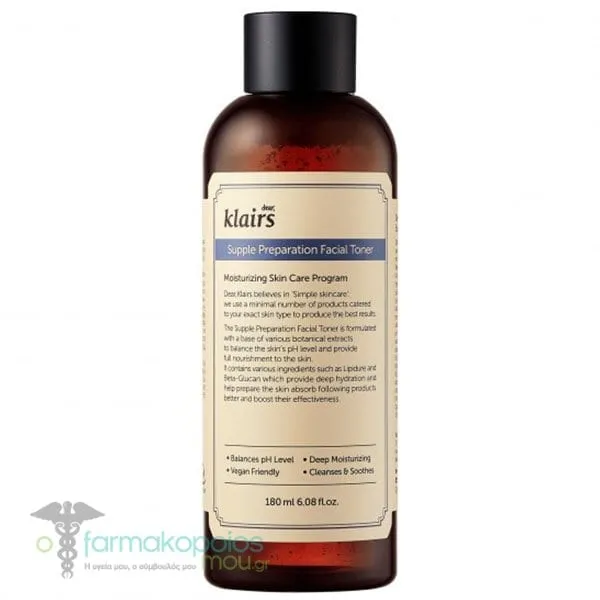 Dear Klairs Supple Preparation Facial Toner Ενυδατικό Τόνερ Προσώπου, 180ml