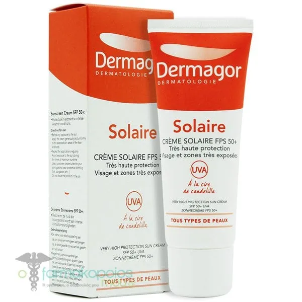 Dermagor Solaire Aντηλιακή Κρέμα Προσώπου SPF50+, 40ml