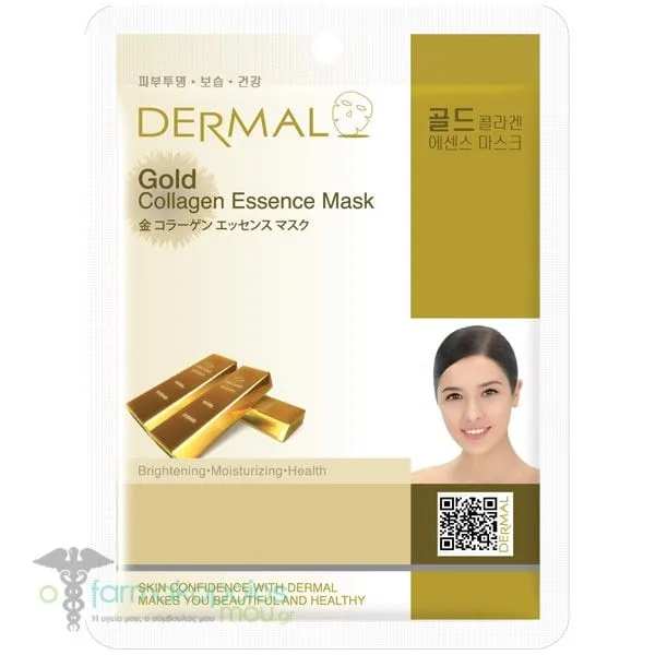 Dermal Collagen Essence Gold Μάσκα Προσώπου για Σύσφιξη &amp; Λάμψη, 1τεμ