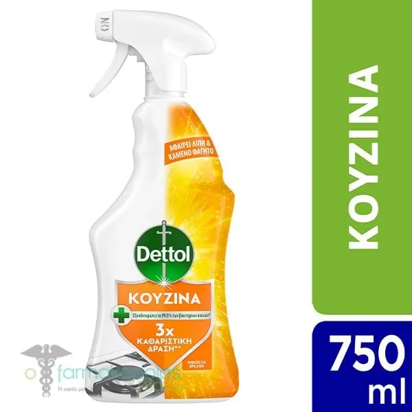 Dettol Power &amp; Pure Πολυκαθαριστικό Σπρέι Κουζίνας, 750ml