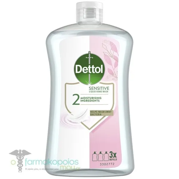 Dettol Sensitive Ανταλλακτικό Υγρό Κρεμοσάπουνο για Ευαίσθητες Επιδερμίδες, 4x750ml