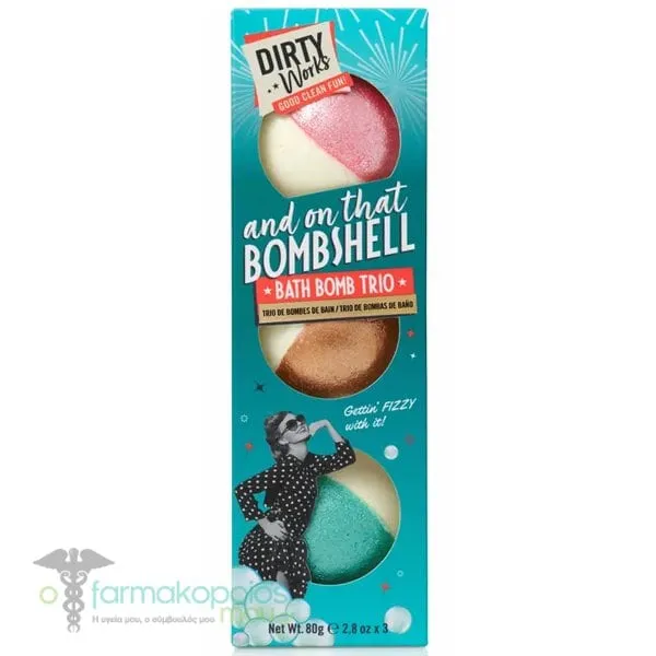 Dirty Works And On That Bombshell Bath Bomb Trio, 3x80g
