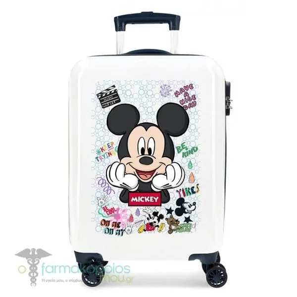 Disney Mickey Be Cool Cabin Suitcase White 55x38x20cm, 1pc