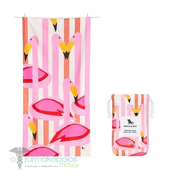Dock & Bay Quickdry Beach Towel (130x70cm), 1pc - Flamingos