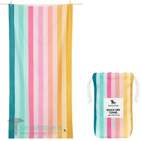 Dock &amp; Bay Quickdry Microfiber Coast Candy Πετσέτα Θαλάσσης (160x90cm), 1τεμ