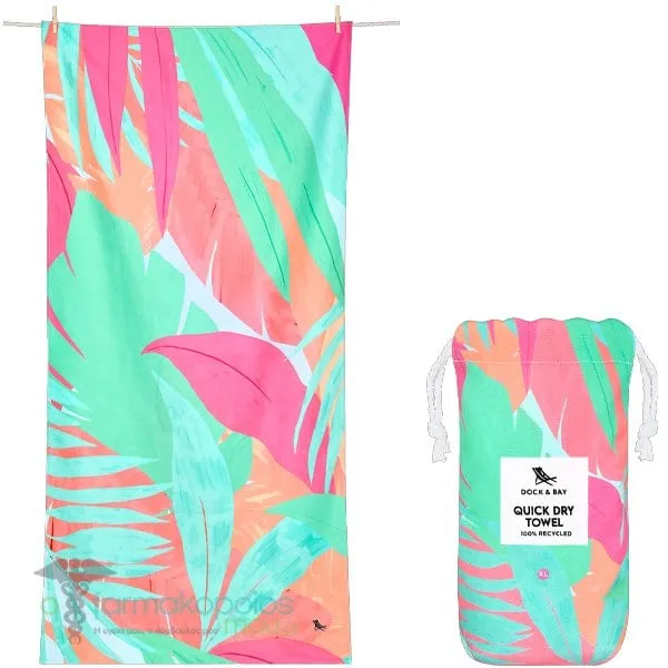 Dock &amp; Bay Quickdry Microfiber Hot Tropics Πετσέτα Θαλάσσης (200x90cm), 1τεμ