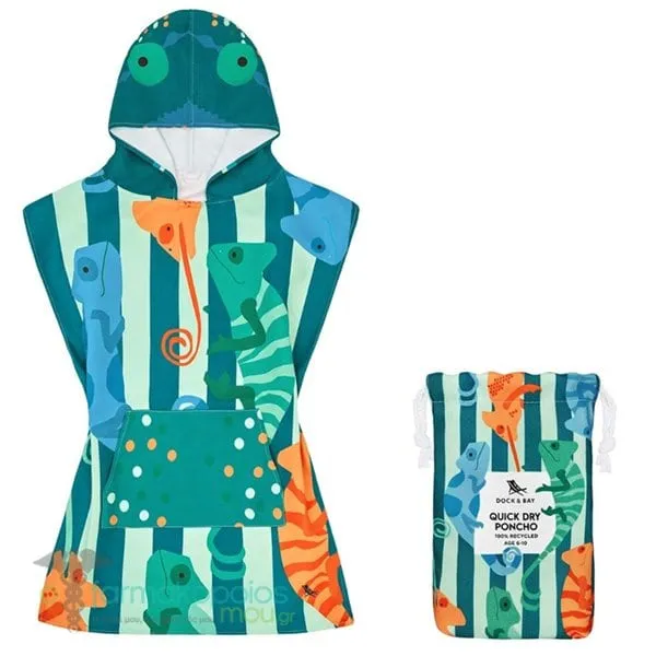 Dock & Bay Quickdry Microfiber Karma Chameleon Πόντσο για Κολυμβητήριο & Παραλία 3-5 ετών (66x49cm), 1τεμ