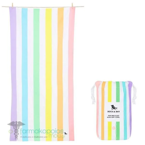 Dock &amp; Bay Quickdry Microfiber Unicorn Waves Πετσέτα Θαλάσσης (130x70cm), 1τεμ