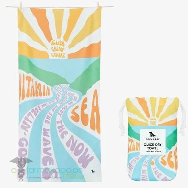 Dock &amp; Bay Quickdry Microfiber Vitamin Sea Πετσέτα Θαλάσσης (160x90cm), 1τεμ