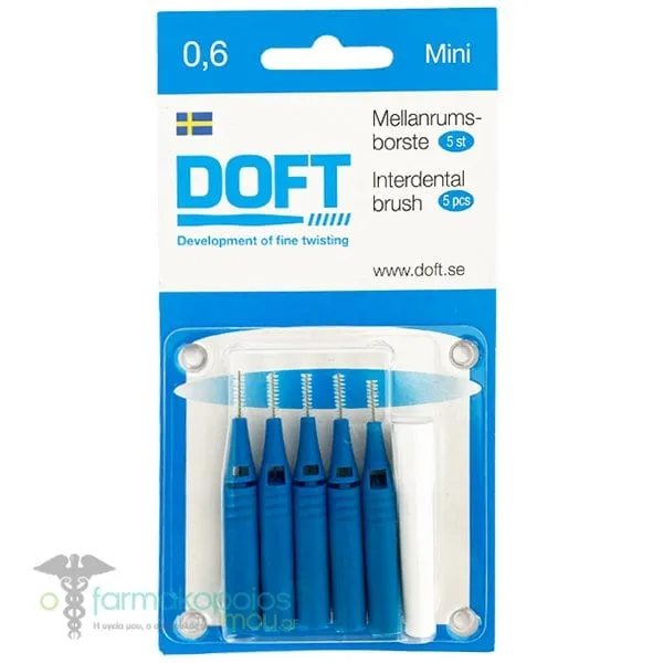 Doft Travel Interdental Brushes Μεσοδόντια Βουρτσάκια 0.6mm, 5τεμ