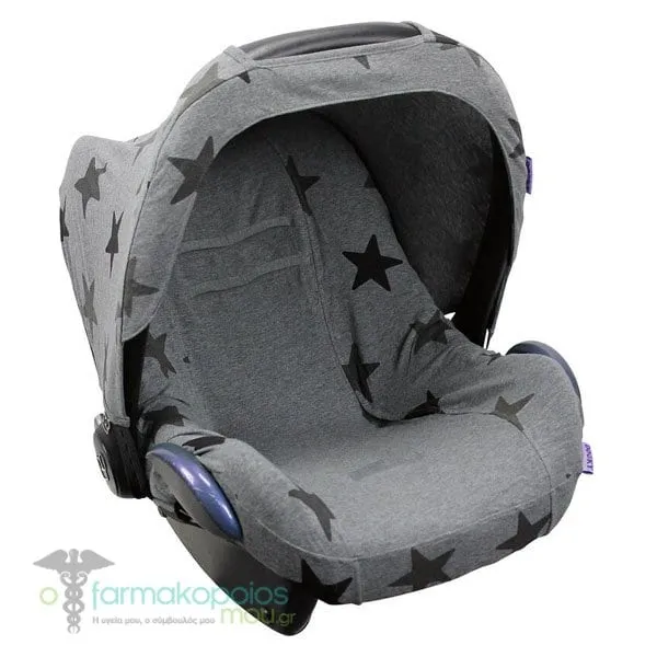 Dooky Car Seat Cover (Egg) 0m+, 1pc - Grey Stars