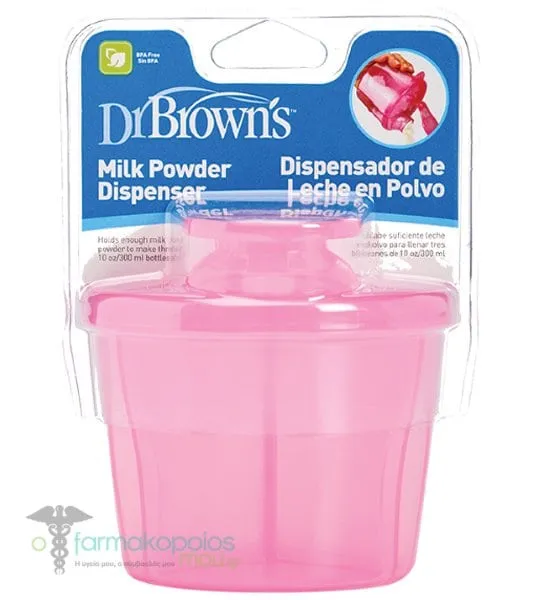 Dr. Brown's Δοχείο Μεταφοράς Σκόνης Γάλακτος Ροζ, 1τεμ