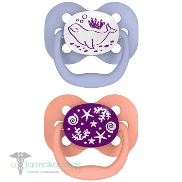 Dr. Brown's Advantage Silicone Soother 0-6m, 2pcs - Κεραμιδί-Ροζ
