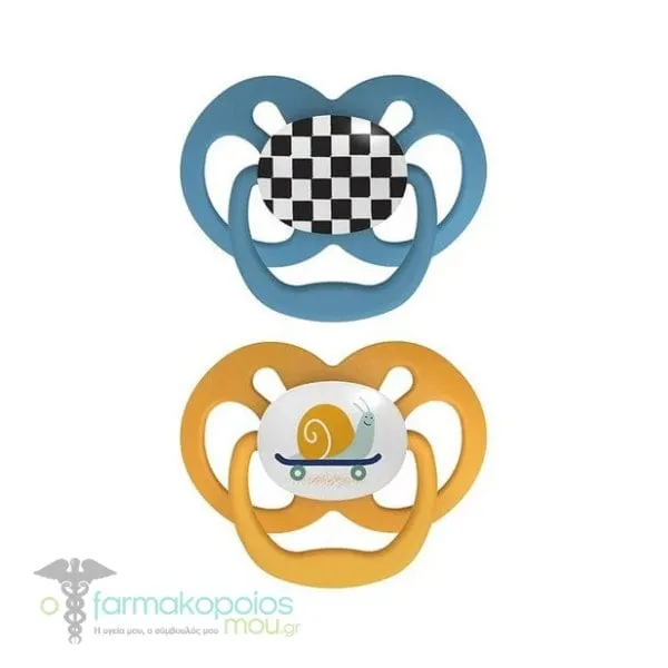 Dr. Brown's Advantage Silicone Soother 6-18m (PA22002), 2pcs - Μπλε-Πορτοκαλί
