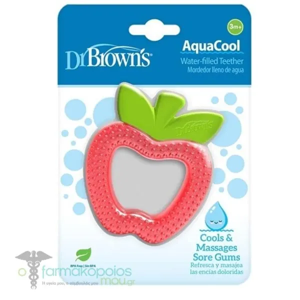 Dr. Brown's Aqua Cool Silicone Teething Ring Apple 3m+, 1pc