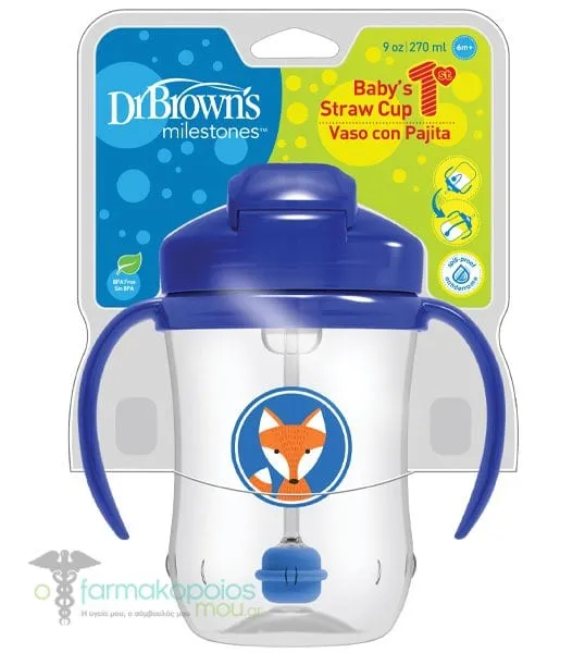 Dr. Brown's Baby's First Straw Cup Blue 6m+, 270ml