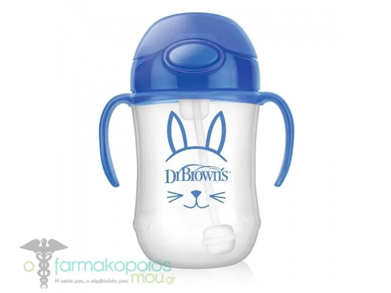 Dr. Brown's 91012 Baby's First Straw Cup 6m+ Blue 270ml, 1pc