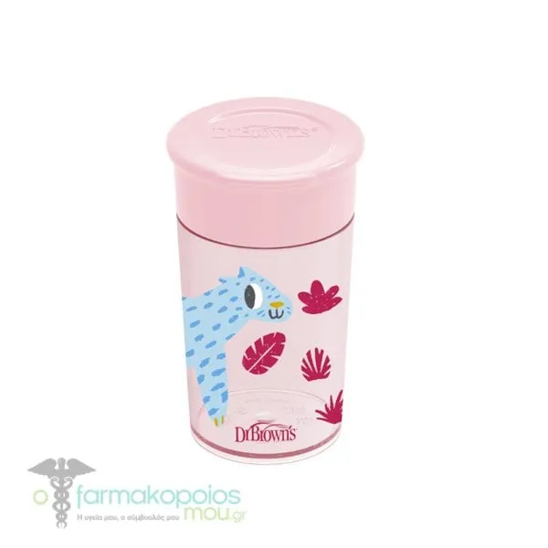 Dr. Brown's Cheers 360° Spoutless Transition Cup 9m+, 300ml - Ρόζ