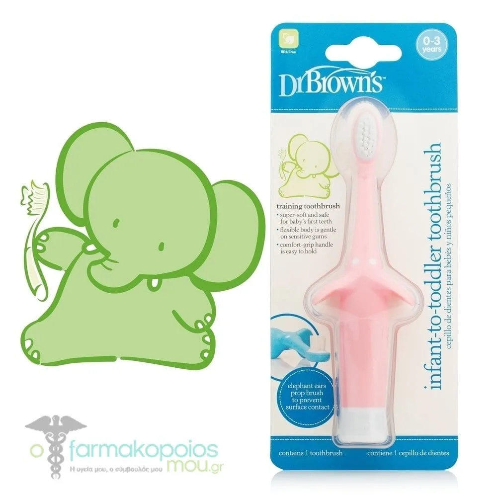 Dr. Brown's Infant to Toddler Toothbrush 0-3Y Pink HG 013, 1pc