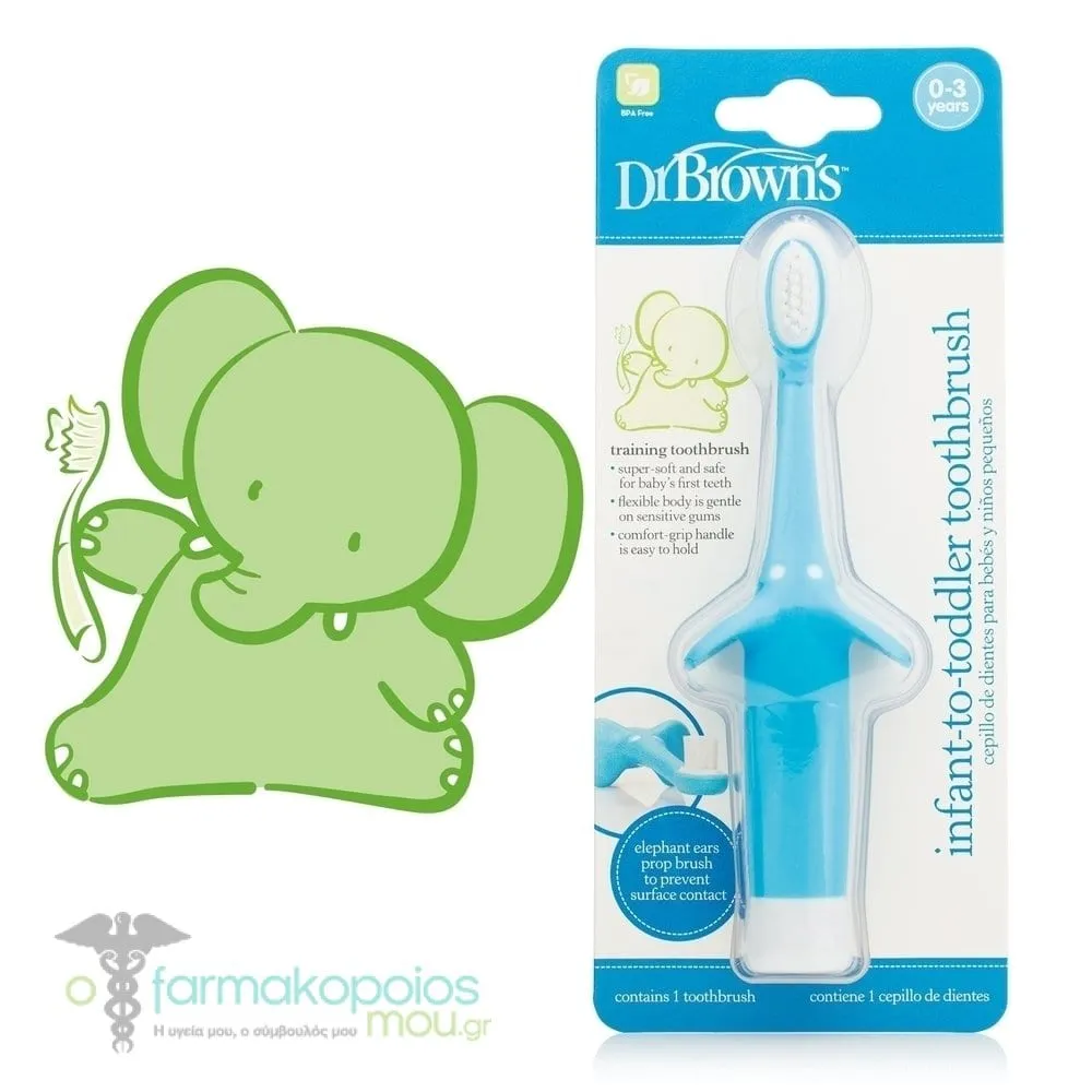 Dr. Brown's Infant to Toddler Toothbrush 0-3Y Blue HG 014, 1pc