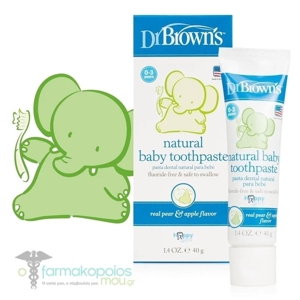 Dr. Brown's Natural Baby Toothpaste Pear & Apple Flavor 0-3Y HG 025, 40gr