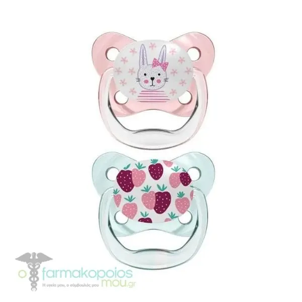 Dr. Brown's Prevent Orthodontic Soother 0-6m (PV12302), 2pcs - Ροζ-Πράσινο